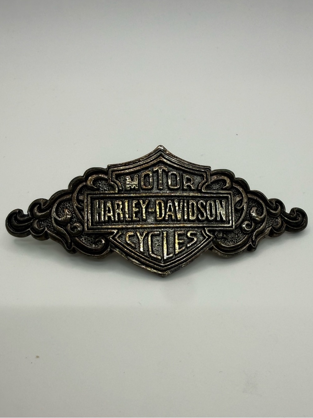 Vintage 1994 Harley-Davidson Bar & Shield Metal Hair Barrette Made in France